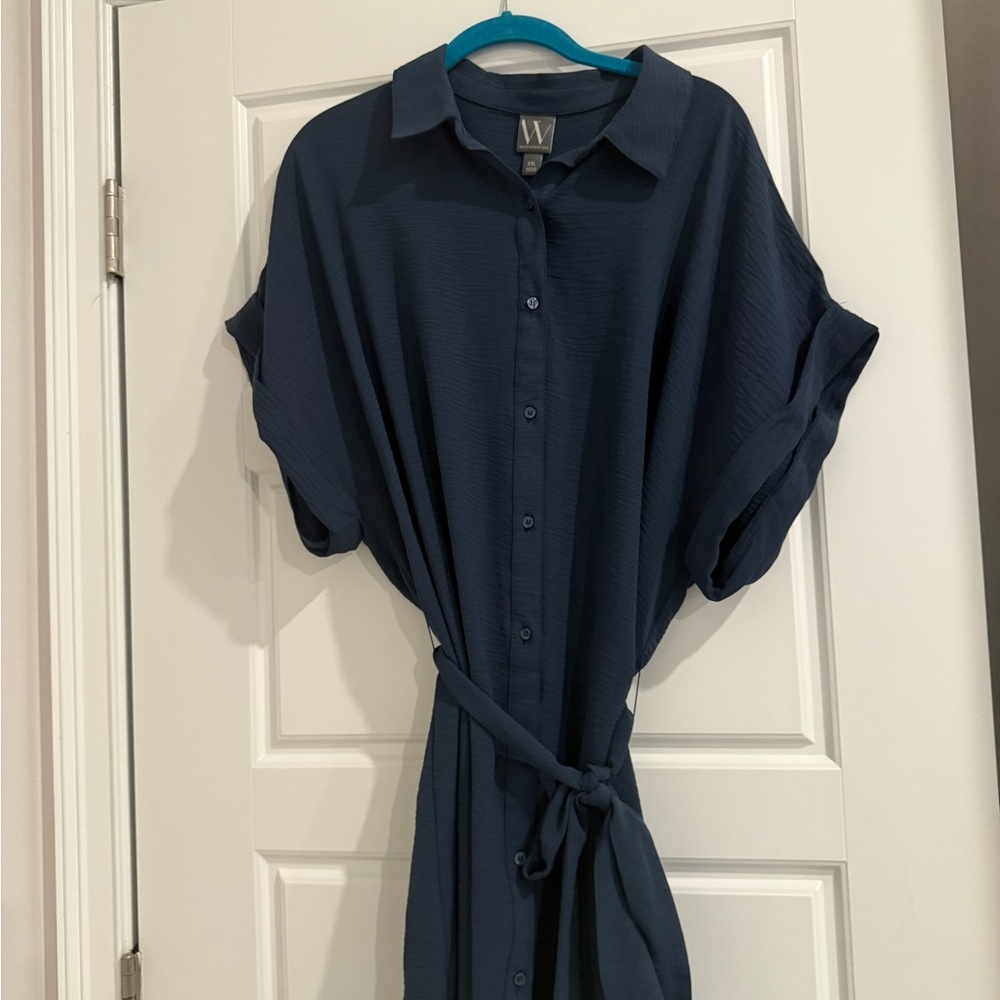 Worthington Navy Blue Shirt Dress